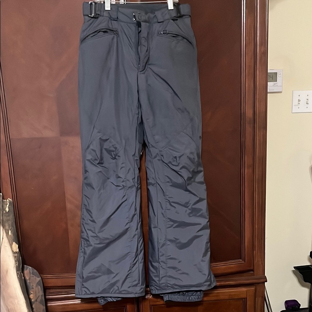Gray Insulated Columbia Outerwear Snow Pants with Water-Resistant Shell